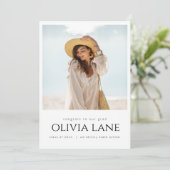 写真とメッセージ付きの卒業式招待状 招待状 (スタンド正面)