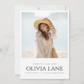 写真とメッセージ付きの卒業発表 招待状 (正面)