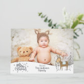 写真とメリークリスマス、雪のフレーム&トナカイ シーズンカード (スタンド正面)