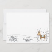 写真とメリークリスマス、雪のフレーム&トナカイ シーズンカード (裏面)