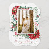 写真とメリーホリデー結婚したクリスマスカード シーズンカード (正面/裏面)