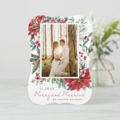 写真とメリーホリデー結婚したクリスマスカード シーズンカード (スタンド正面)