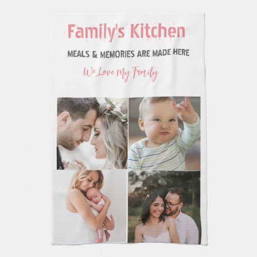 写真とモダンなタイポグラフィーのキッチンタオル キッチンタオル (縦)