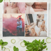 写真とモダンなタイポグラフィーのキッチンタオル キッチンタオル (折り畳み)