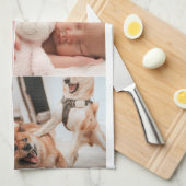 写真とモダンなタイポグラフィーのキッチンタオル キッチンタオル (四つ折り)