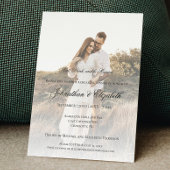 写真とモダンオーバーレイのリハ結婚ーサルディナー 招待状