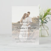 写真とモダンオーバーレイのリハ結婚ーサルディナー 招待状 (スタンド正面)