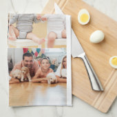 写真とモダンタイポグラフィキッチンタオル キッチンタオル (四つ折り)