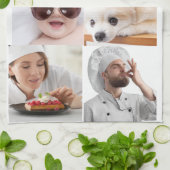 写真とモダンタイポグラフィキッチンタオル キッチンタオル (折り畳み)