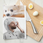 写真とモダンタイポグラフィキッチンタオル キッチンタオル (四つ折り)