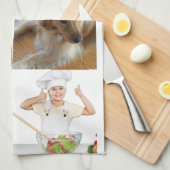 写真とモダンタイポグラフィキッチンタオル キッチンタオル (四つ折り)