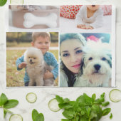 写真とモダンタイポグラフィキッチンタオル キッチンタオル (折り畳み)