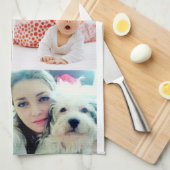 写真とモダンタイポグラフィキッチンタオル キッチンタオル (四つ折り)