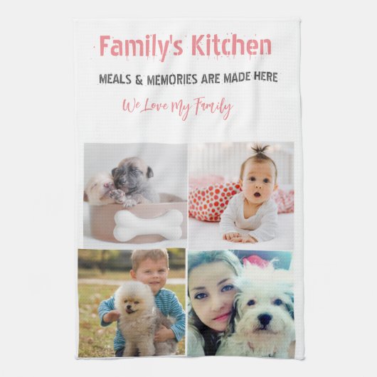 写真とモダンタイポグラフィキッチンタオル キッチンタオル (縦)