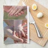 写真とモダンタイポグラフィキッチンタオル キッチンタオル (四つ折り)