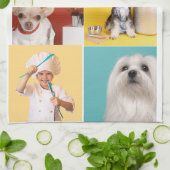 写真とモダンタイポグラフィキッチンタオル キッチンタオル (折り畳み)