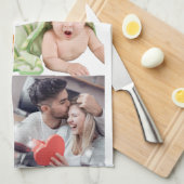 写真とモダンタイポグラフィキッチンタオル キッチンタオル (四つ折り)