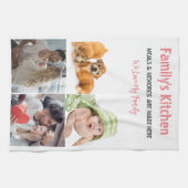 写真とモダンタイポグラフィキッチンタオル キッチンタオル (横)