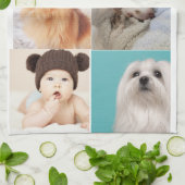 写真とモダンタイポグラフィキッチンタオル キッチンタオル (折り畳み)