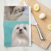 写真とモダンタイポグラフィキッチンタオル キッチンタオル (四つ折り)