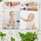 写真とモダンタイポグラフィキッチンタオル キッチンタオル (折り畳み)