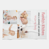 写真とモダンタイポグラフィキッチンタオル キッチンタオル (横)