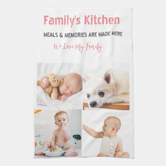 写真とモダンタイポグラフィキッチンタオル キッチンタオル (縦)