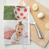 写真とモダンタイポグラフィキッチンタオル キッチンタオル (四つ折り)