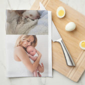 写真とモダンタイポグラフィキッチンタオル キッチンタオル (四つ折り)