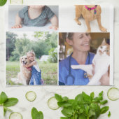 写真とモダンタイポグラフィキッチンタオル キッチンタオル (折り畳み)