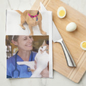 写真とモダンタイポグラフィキッチンタオル キッチンタオル (四つ折り)