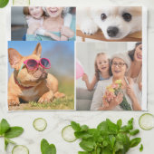 写真とモダンタイポグラフィキッチンタオル キッチンタオル (折り畳み)