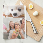 写真とモダンタイポグラフィキッチンタオル キッチンタオル (四つ折り)