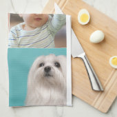 写真とモダンタイポグラフィキッチンタオル キッチンタオル (四つ折り)