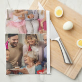 写真とモダンタイポグラフィキッチンタオル キッチンタオル (四つ折り)