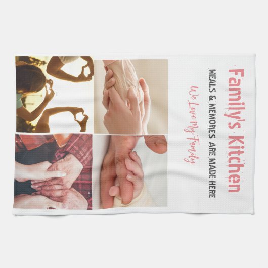 写真とモダンタイポグラフィキッチンタオル キッチンタオル (横)