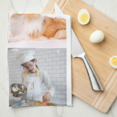 写真とモダンタイポグラフィキッチンタオル キッチンタオル (四つ折り)