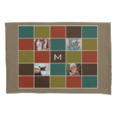 写真とモノグラムのカスタム枕カバー 枕カバー (正面左)