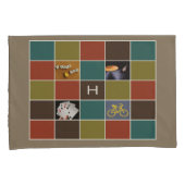 写真とモノグラムのカスタム枕カバー 枕カバー (正面右)