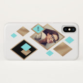 写真とモノグラム付き幾何学的ダイヤモンド Case-Mate iPhoneケース (裏面(横))