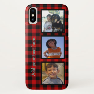 写真とランバージャック・チェックでパーソナライズ iPhone X ケース