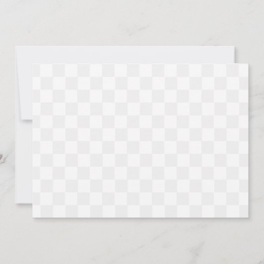 写真とレース市松模様にカーフラッグ誕生 招待状 (裏面)