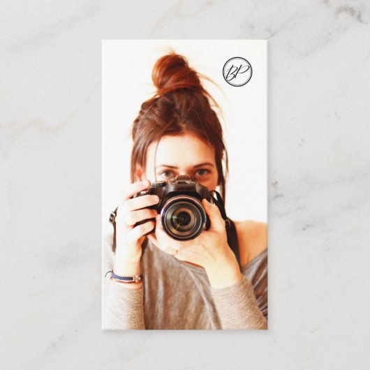 写真とロゴのミニマル写真 名刺 (正面)