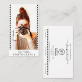 写真とロゴの写真をフィルムストリップ 名刺 (正面/裏面)