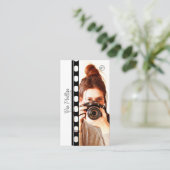 写真とロゴの写真をモノクロで撮影 名刺 (スタンド正面)