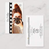 写真とロゴの写真をモノクロで撮影 名刺 (正面/裏面)