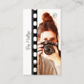 写真とロゴの写真をモノクロで撮影 名刺 (正面)