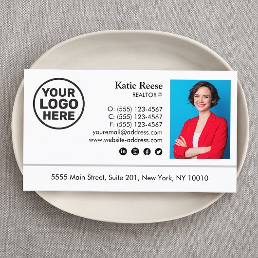 写真とロゴの追加の実在不動産プロフェッショナル 名刺