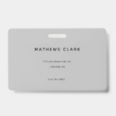 写真とロゴを使用した体育コーチの従業員ID バッジ (裏面)