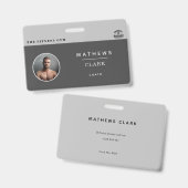 写真とロゴを使用した体育コーチの従業員ID バッジ (表裏)